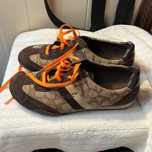 Coach Casual Shoes Women 8.5B Brown coach print good condition